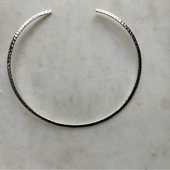 Textured Silver Tone Choker Necklace - Picture 5 of 5